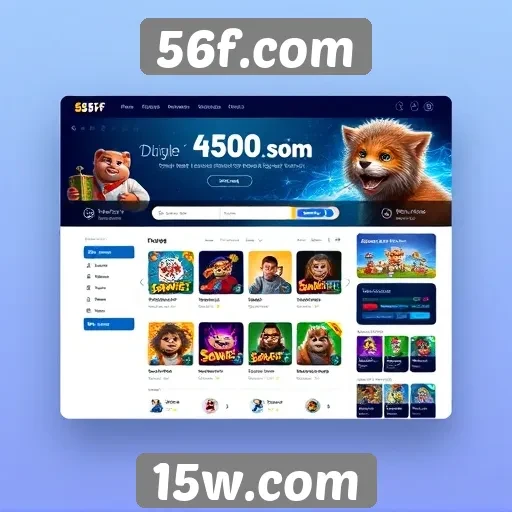 Exploração da interface do usuário do site de jogos 56f.com